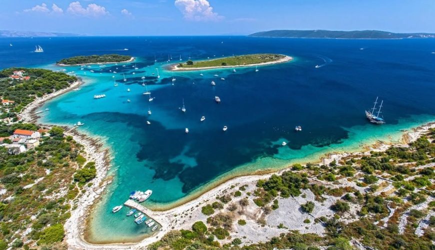 Blue Lagoon Krknjaši islands turquoise sea near Split Croatia