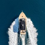 island-hopping tours Split luxury speedboat from above