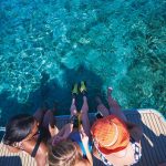 private boat tour Split Croatia swimming in crystal clear water hidden bay